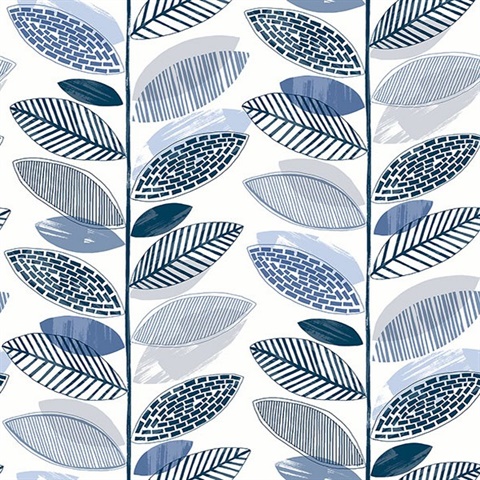 Nyssa Blue Leaves Wallpaper