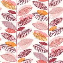 Nyssa Coral Leaves Wallpaper