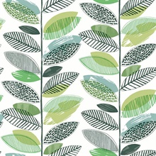 Nyssa Green Leaves Wallpaper