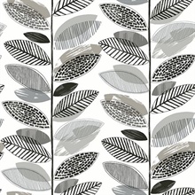 Nyssa Grey Leaves Wallpaper