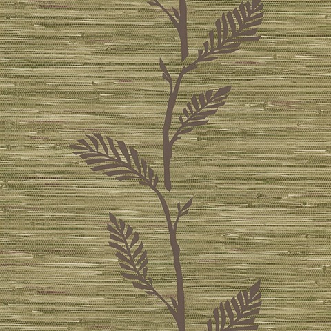 Nzimu Brown Grasscloth Leaf