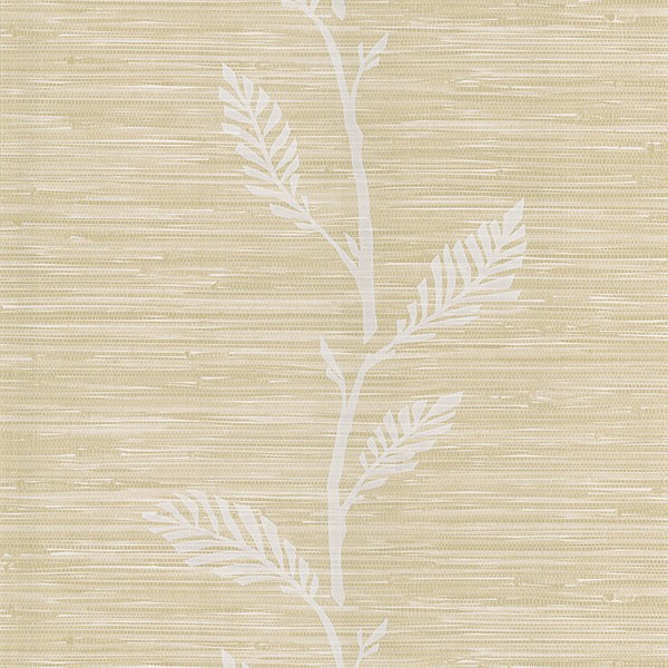 Nzimu Cream Grasscloth Leaf 40549448