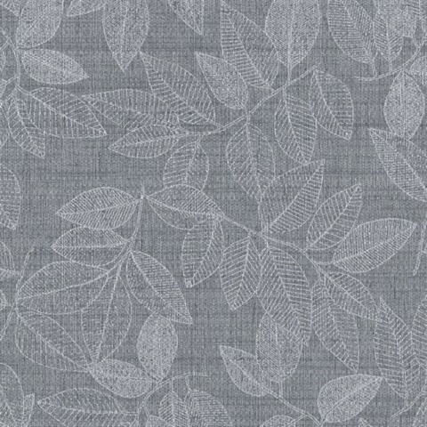 Oak Haven Leaflet Indigo Commercial Wallpaper