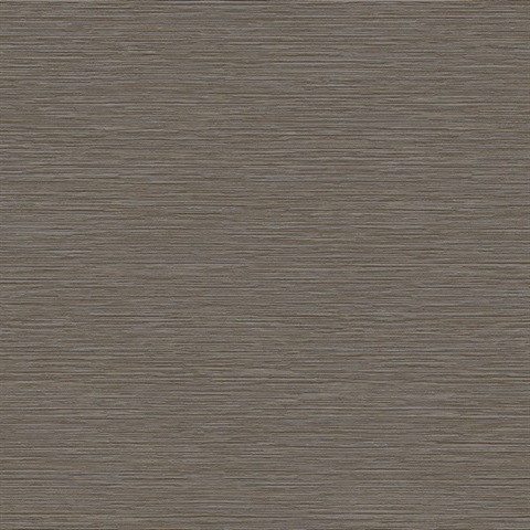 Oasis Charcoal Brown Brown Faux Grasscloth Wallpaper