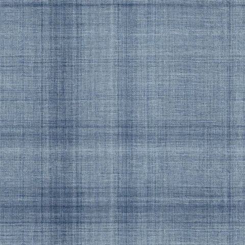 Oasis Water Linen Plaid Wallpaper