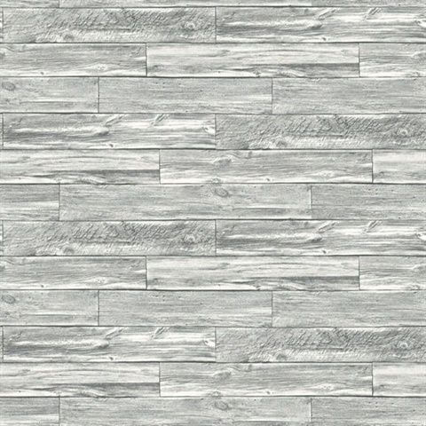 Ocala Charcoal Faux Wood Wallpaper