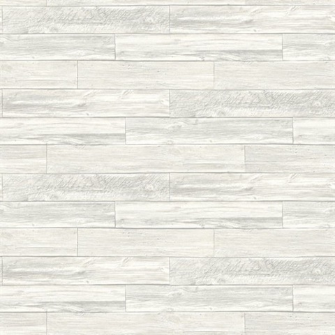 Ocala Off White Faux Wood Wallpaper