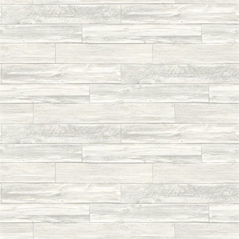 Ocala Off White Faux Wood Wallpaper