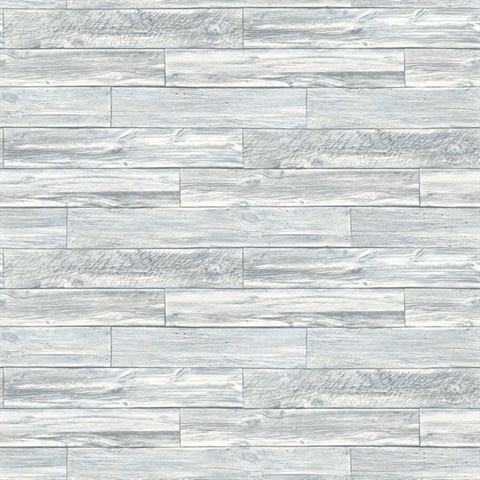 Ocala Sky Blue Faux Wood Wallpaper
