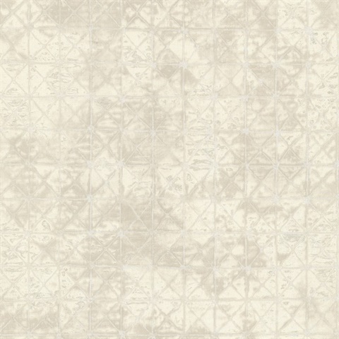 Odell Cream Textured Antique Tiles Wallpaper