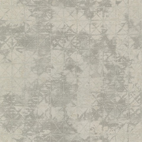 Odell Taupe Textured Antique Tiles Wallpaper