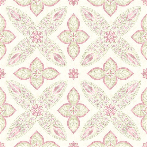 Off Beat Ethnic Pink Geometric Floral