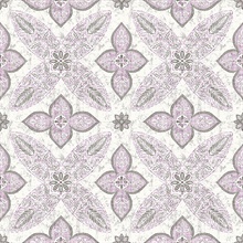 Off Beat Ethnic Violet Geometric Floral