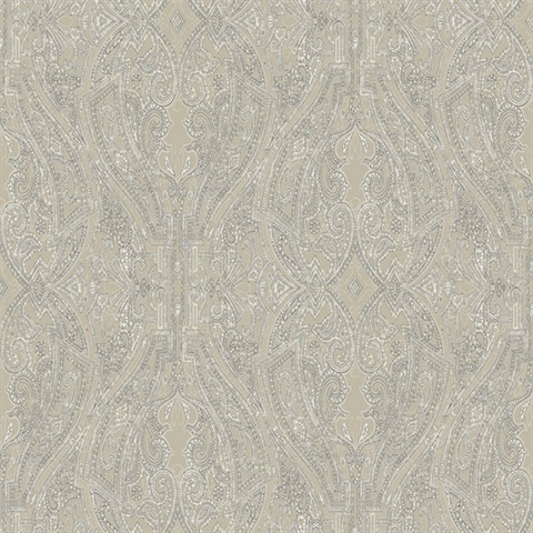 Off White Ascot Classic Damask & Paisley Wallpaper