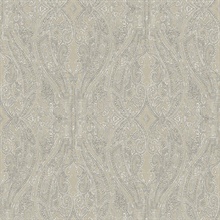 Off White Ascot Classic Damask &amp; Paisley Wallpaper