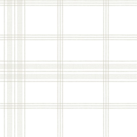 Off White Charter Plaid Wallpaper