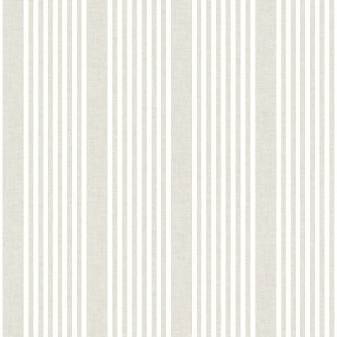 Off White French Linen Stripe Peel and Stick Wallpaper