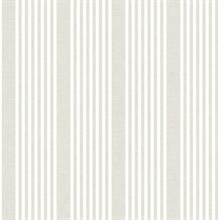 Off White French Linen Stripe Peel and Stick Wallpaper