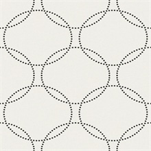 Off White Glass Bead Textured Circles Wallpaper