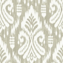 Off White Hawthorne Ikat Peel and Stick Wallpaper