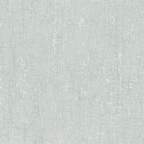 Off White & Light Blue Faux Cracked Stone Wallpaper