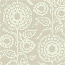 Off White Pomegranate Bloom Prepasted Wallpaper