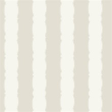 Off White Scalloped Vertical Beach Stripe Wallpaper