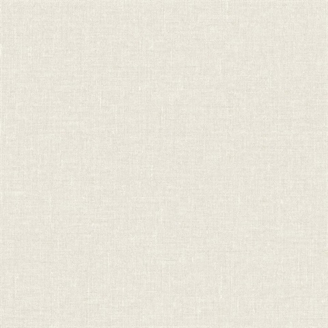 Off-White Faux Woven Linen Textured Wallpaper