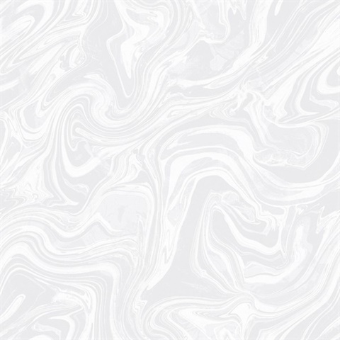 Off-White Metallic Oil & Water Marble Swirl Wallpaper