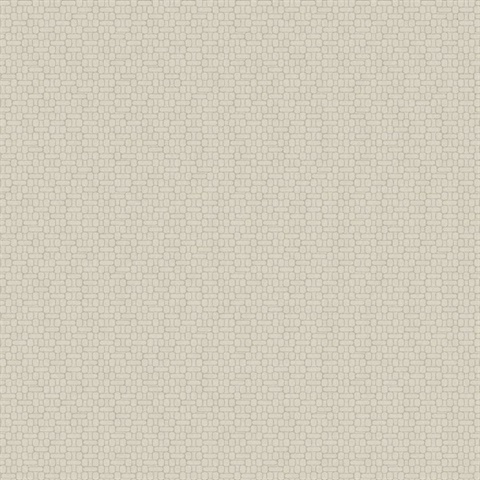Off-White Textured Geometric Oval  Wallpaper