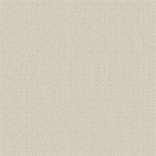 Off-White Textured Geometric Oval  Wallpaper
