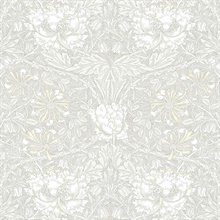 Ogee Flora Large Floral &amp; Leaf Damask Beige Wallpaper