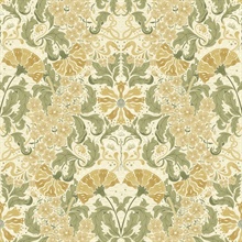 Ojvind Gold Floral Ogee Wallpaper