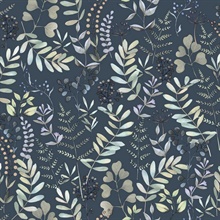 Olivia Botanical Navy Blue Wallpaper