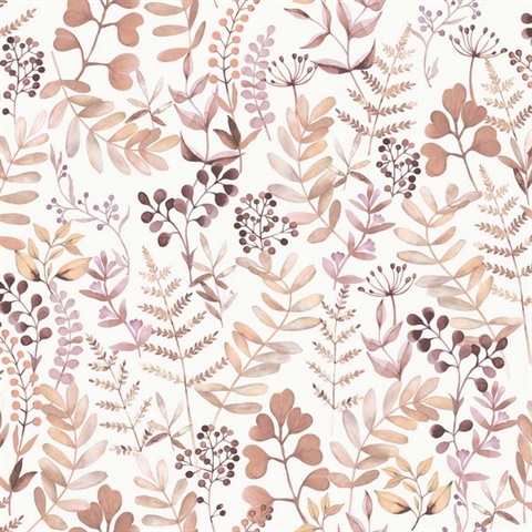 Olivia Botanical Pink Wallpaper