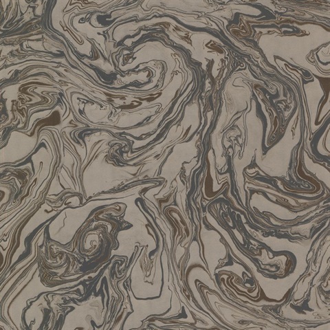Olympia Brown Textured Marble Wallpaper