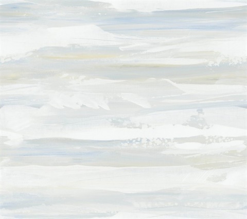 On The Horizon Blue & Yellow Ombre Watercolor Stripe Wallpaper
