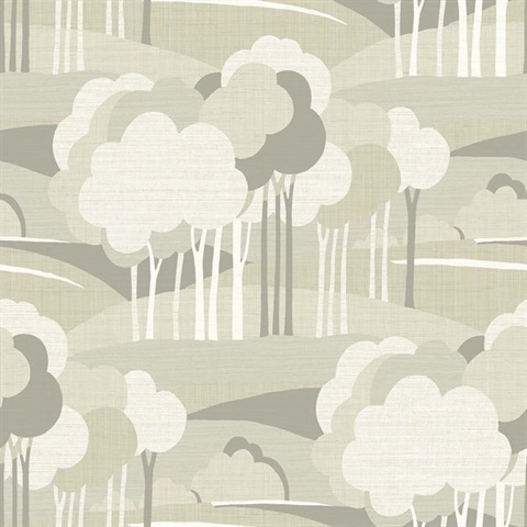 On the Horizon Raffia Tree Wallpaper
