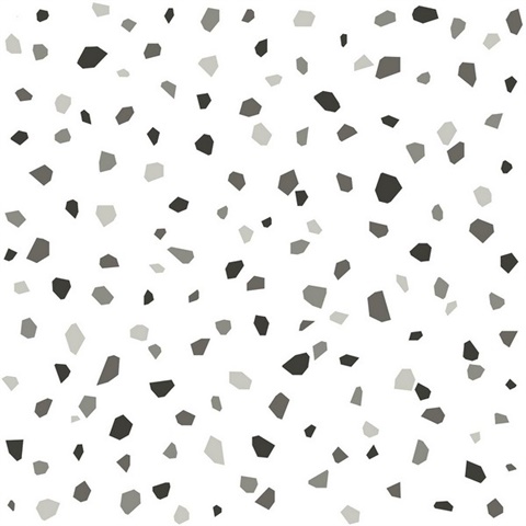 Ona Charcoal Terrazzo Crushed Stones Wallpaper