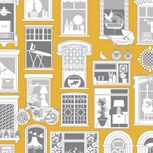 One Day - Mustard colourway wallpaper