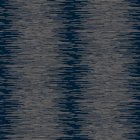Operetta Navy Metallic Columns Wallpaper