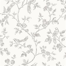 Ophelia Grey Bird Trail Wallpaper