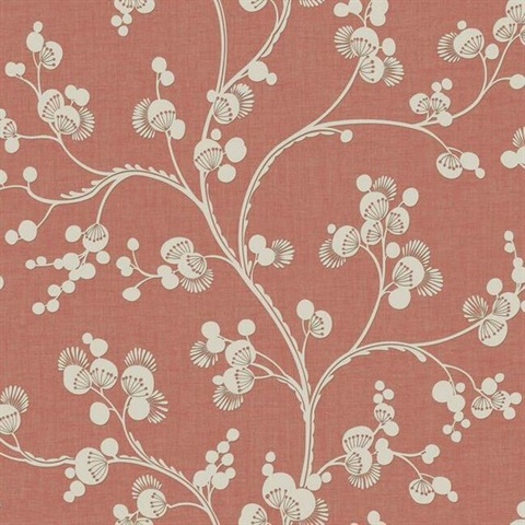 Orange Dahlia Trail Prepasted Wallpaper