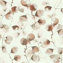 Orange Eucalyptus Floral Trail Wallpaper