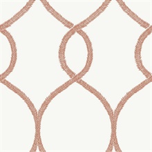Orange Laurel Leaf Ogee Geometric  Wallpaper