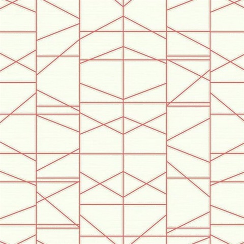 Orange Modern Perspective Geometric Wallpaper