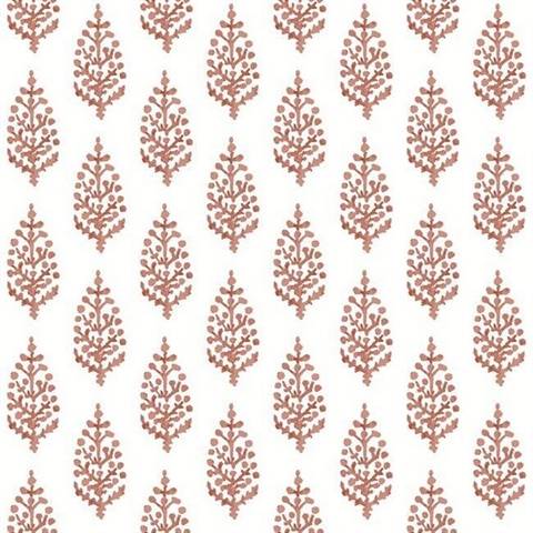 Orange Paisley On Calico Wallpaper