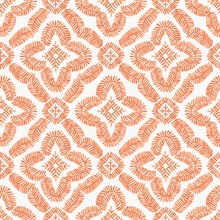 Orange Talia Botanical Medallion Wallpaper