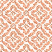 Orange Talia Botanical Medallion Wallpaper