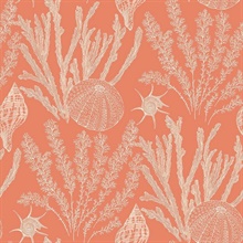 Orange & White Commercial Coral Wallpaper